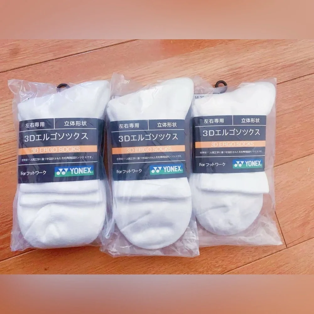 3 Pairs, Yonex Quarter Socks for Men Cotton Tennis Badminton Socks 3D‎ Ergo